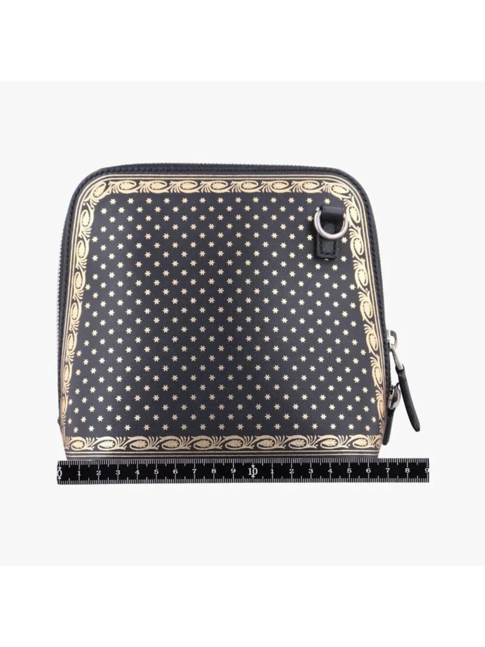 Gucci Sega Collaboration Guccy Print Black Leather Shoulder Bag
